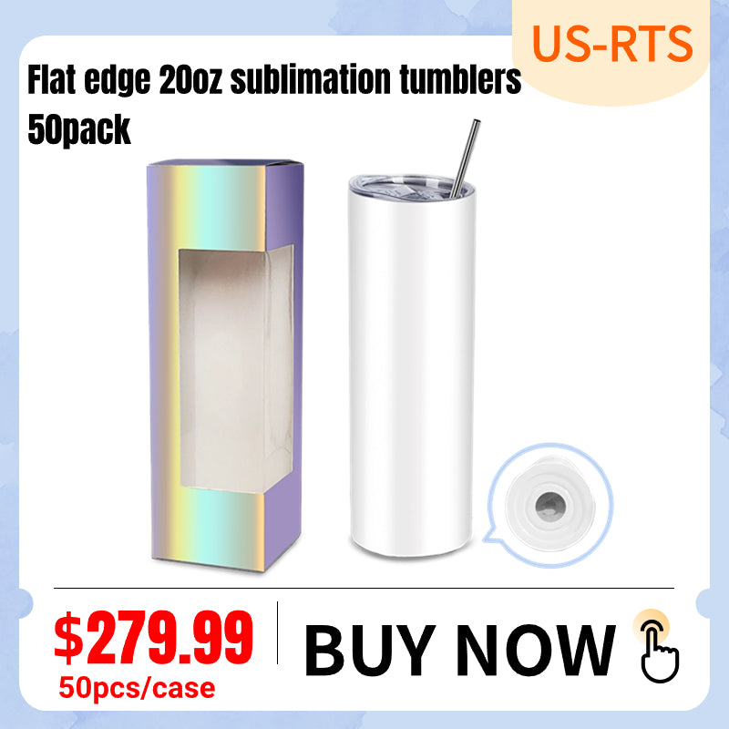 50Pack 20oz Flat Edge Sublimation Tumblers